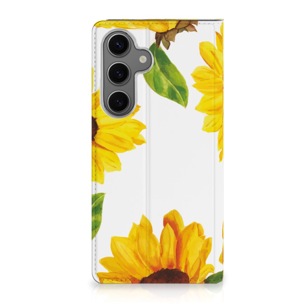 Samsung Galaxy S24FE Smart Cover Zonnebloemen voorkant