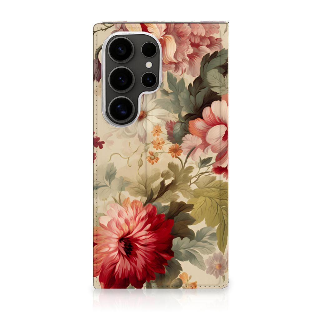 Samsung Galaxy S25 Ultra Smart Cover Bloemen voorkant