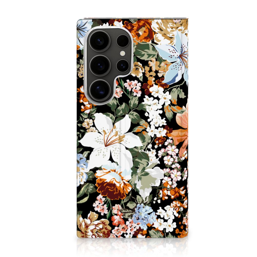 Samsung Galaxy S25 Ultra Smart Cover Dark Flowers achteraanzicht