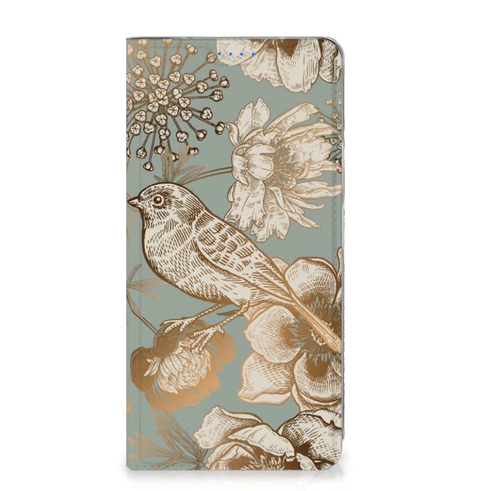 Xiaomi Redmi 12 4G Smart Cover Vintage Bird Flowers voorzijde
