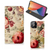 Smart Cover voor iPhone 12 Pro Max Bloemen met kleurrijke bloemenprint en handige pasjeshouder.