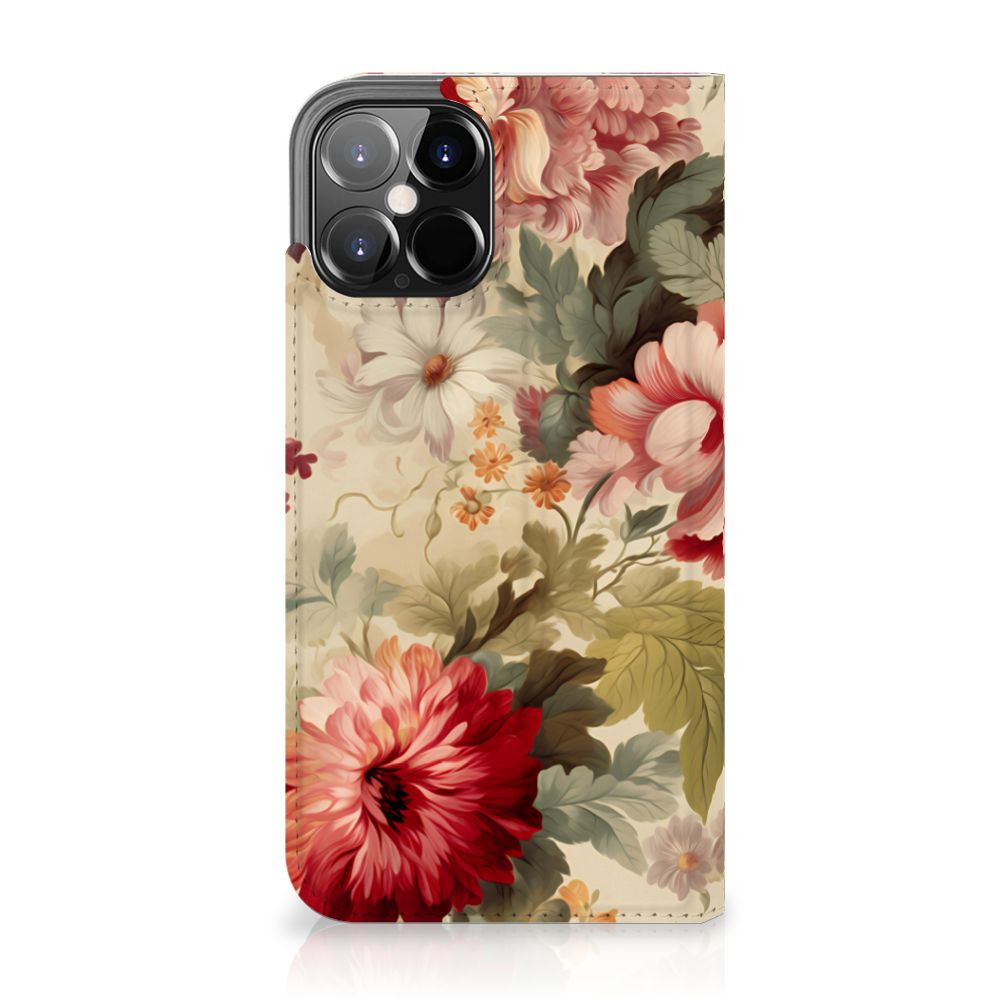 Smart Cover voor iPhone 12 Pro Max Bloemen met prachtige bloemdessin 🌸