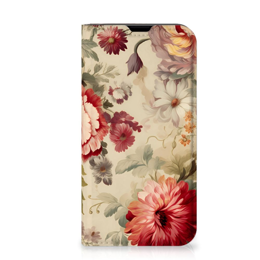 Smart Cover voor iPhone 13 Mini Bloemen met een prachtig bloemenpatroon 🌸