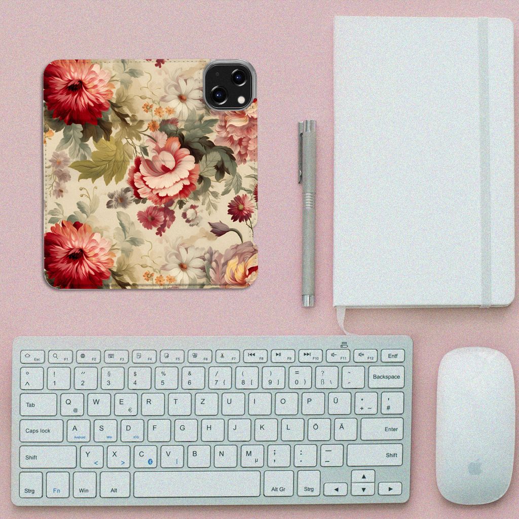 iPhone 14 Smart Cover voor iPhone 14 Bloemen bovenaanzicht
