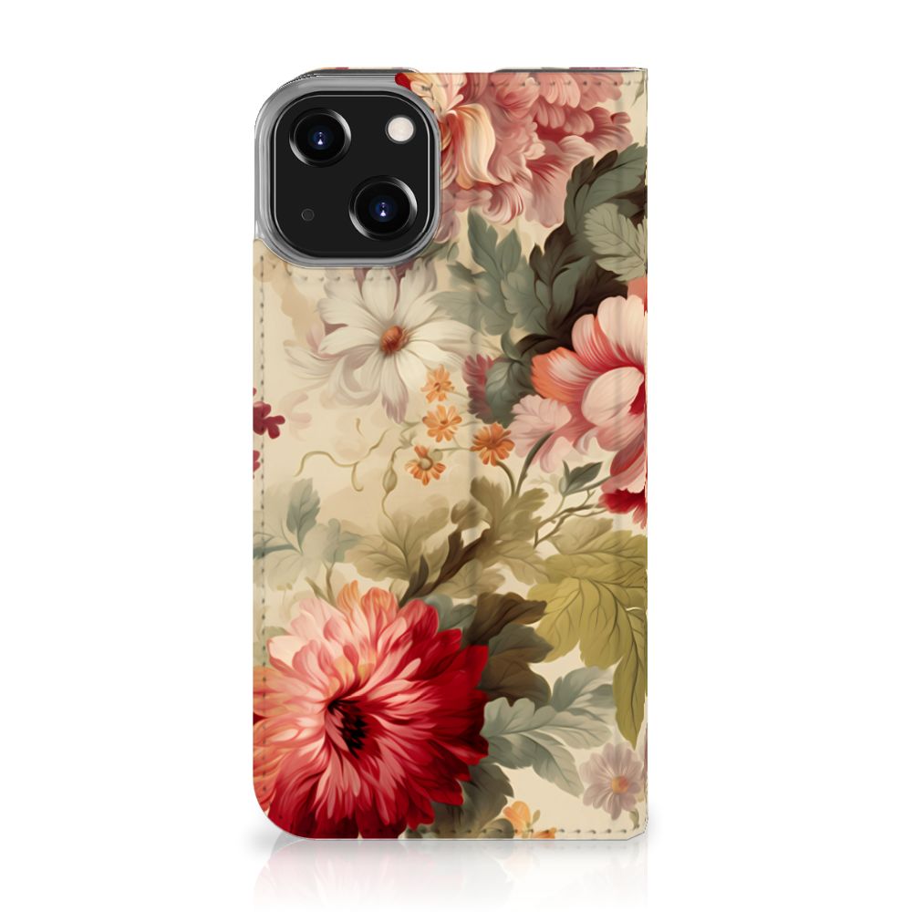Smart Cover voor iPhone 14 Bloemen bloemenhoesje voorkant