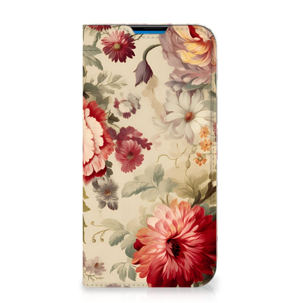 Smart Cover voor iPhone 14 Pro Max Bloemen met kleurrijke bloemenprint en elegant design 🌸.