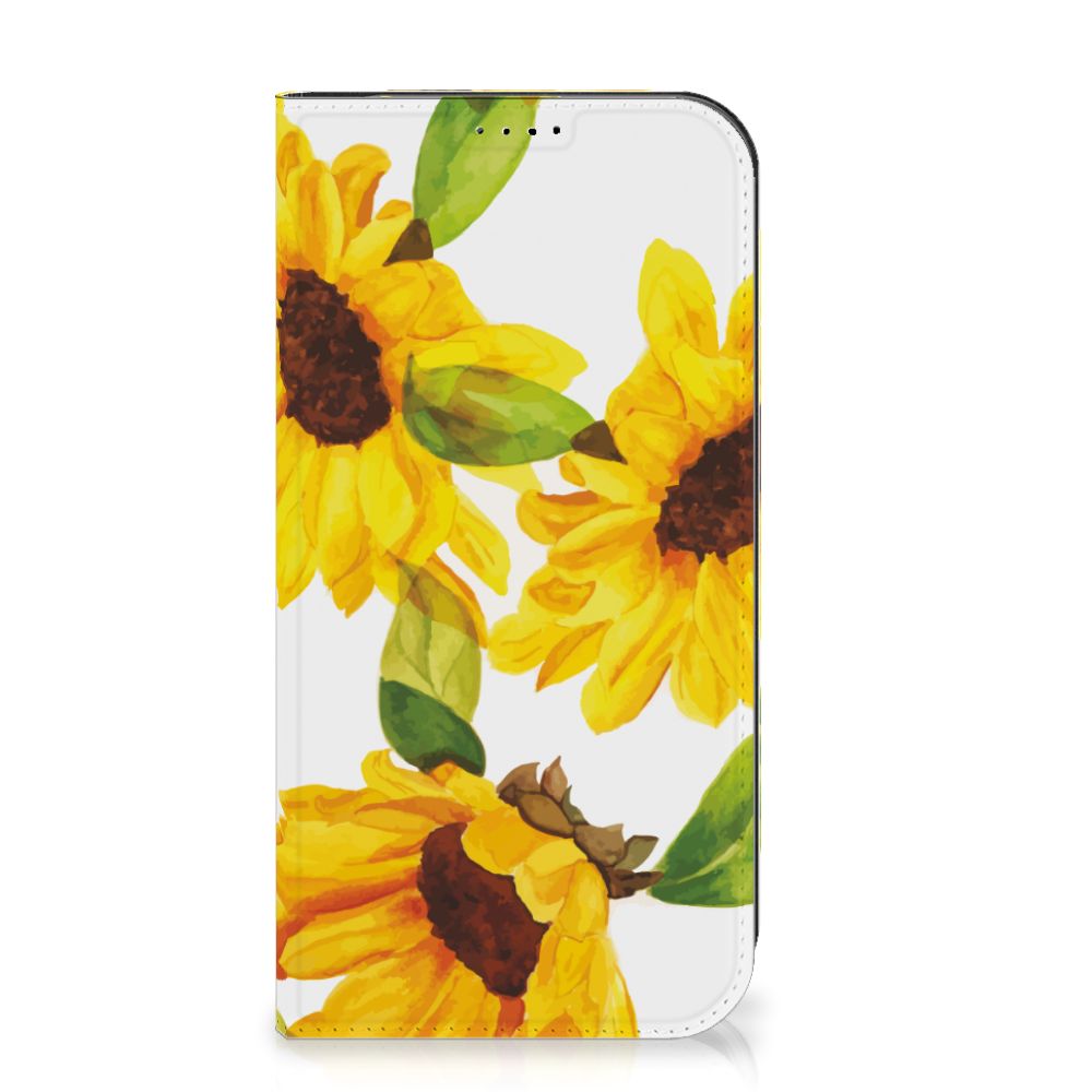 Smart Cover voor iPhone 15 Pro Max Zonnebloemen met mooie zonnebloemen print 🌻