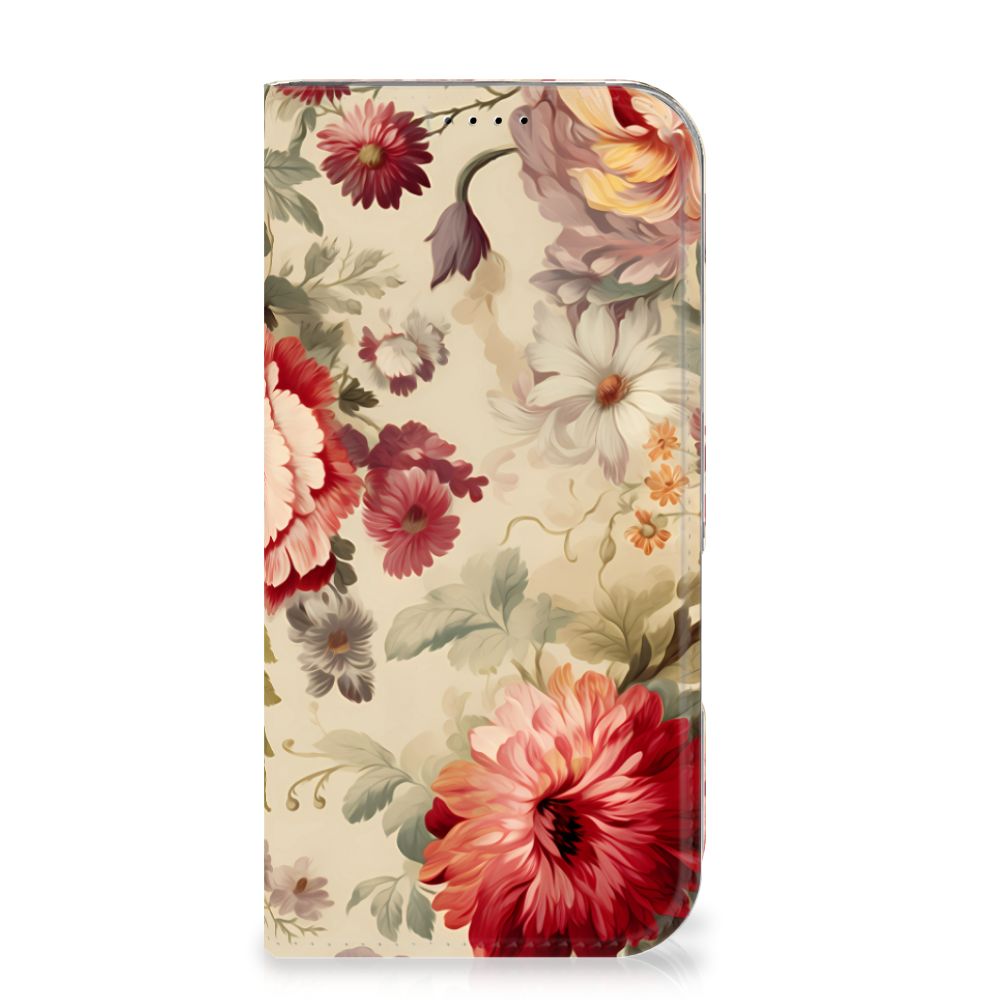 Apple iPhone 16 Pro Smart Cover voor iPhone 16 Pro Bloemen voorkant
