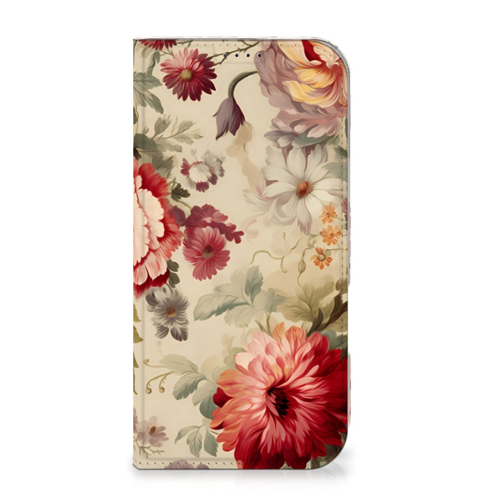 Apple iPhone 16 Pro Max Smart Cover voor iPhone 16 Pro Max Bloemen voorkant