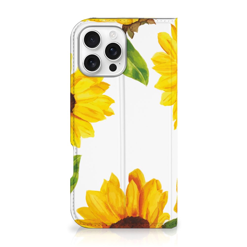 iPhone 16 Pro Max Smart Cover Zonnebloemen voorkant