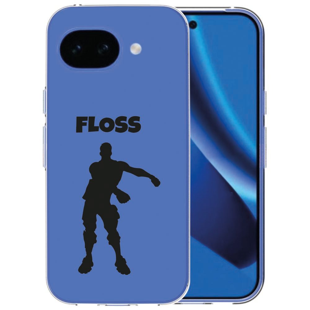 Softcase hoesje voor Google Pixel 10a met vrolijke Floss dansfiguurtjes op de achterkant