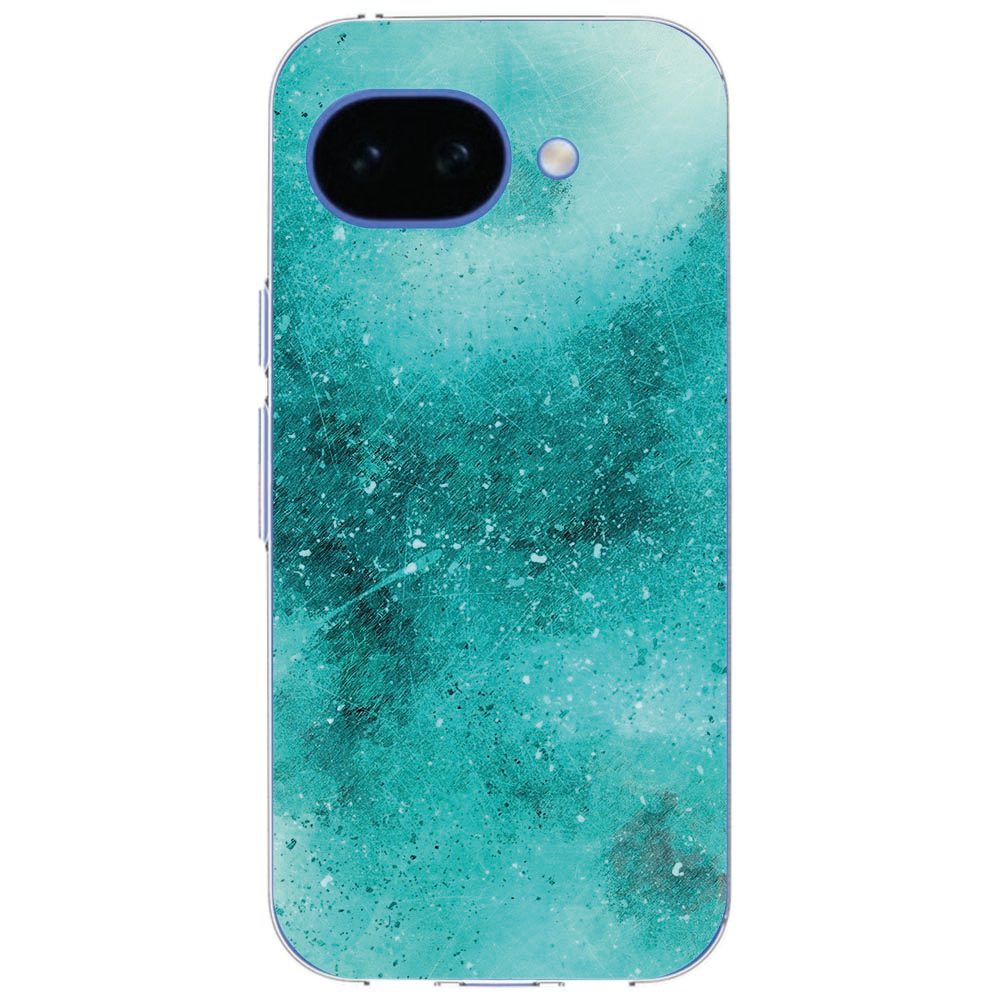 Google Pixel 10a softcase Painting Blue schuin bekeken met verhoogde cameraranden
