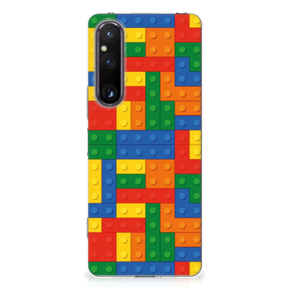 Sony Xperia 1 V TPU bumper Blokken Lego blokken ontwerp achterkant