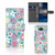 Sony Xperia 10 Hoesje Flower Power bloemen design vooraan aanzicht zij aanzicht