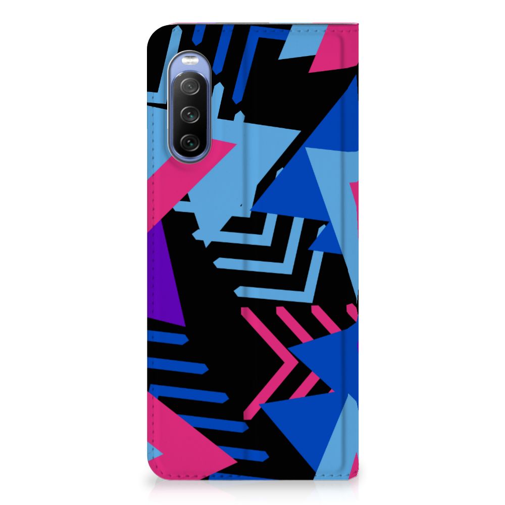 Sony Xperia 10 III Stand Case Funky Triangle design funky triangle aanzicht
