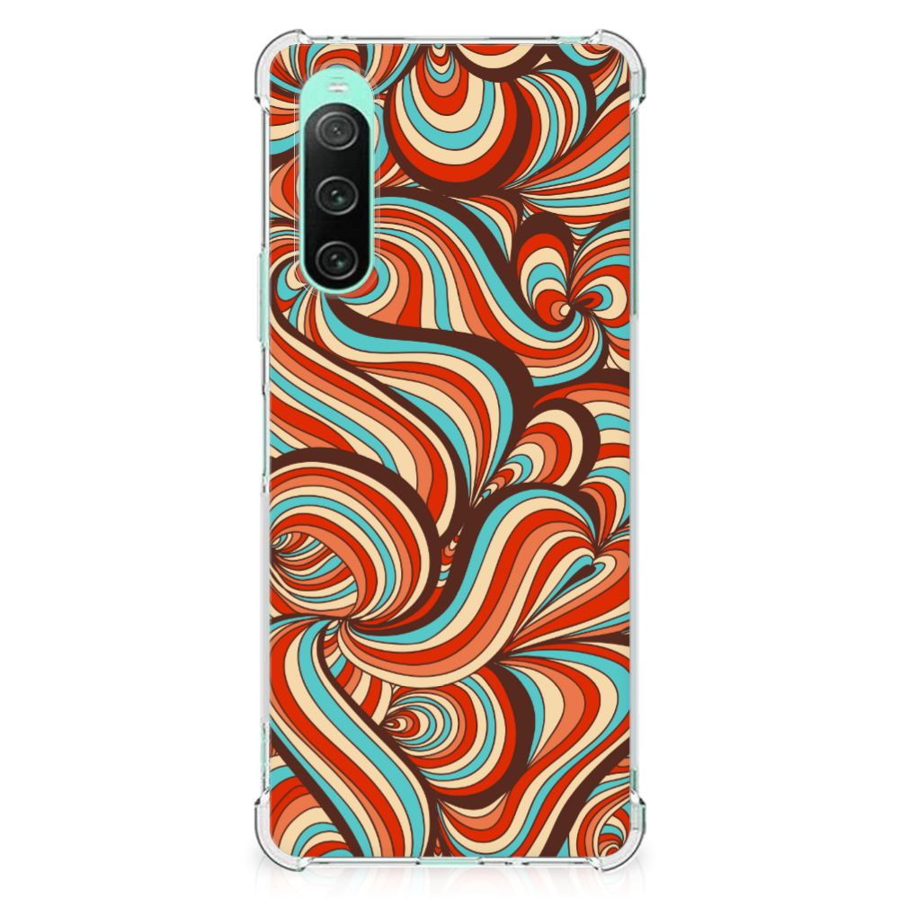 Sony Xperia 10 V Back Cover Retro kleurrijk ontwerp achterkant