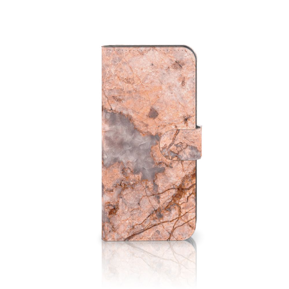 Sony Xperia 10 V Bookcase Marmer Oranje bookcase marmer oranje voorkant