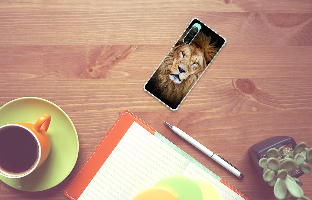 Sony Xperia 10 V Case Anti-shock Leeuw telefoonhoesje leeuw aanzicht