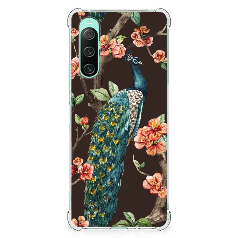 Sony Xperia 10 V Case Anti-shock Pauw met Bloemen B2C Telecom