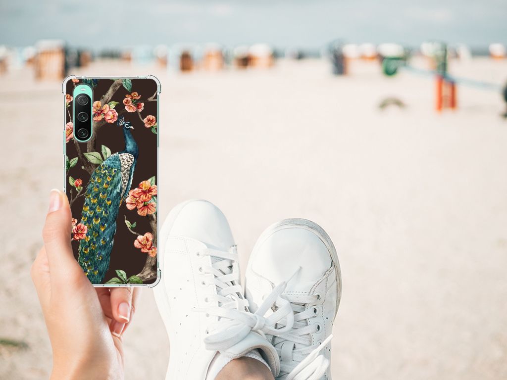 Sony Xperia 10 V Case Anti-shock Pauw met Bloemen B2C Telecom