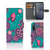 Sony Xperia 10 V Hoesje Cirkels en Vlinders bookstyle case design met pasjes vooraanzicht en achteraanzicht