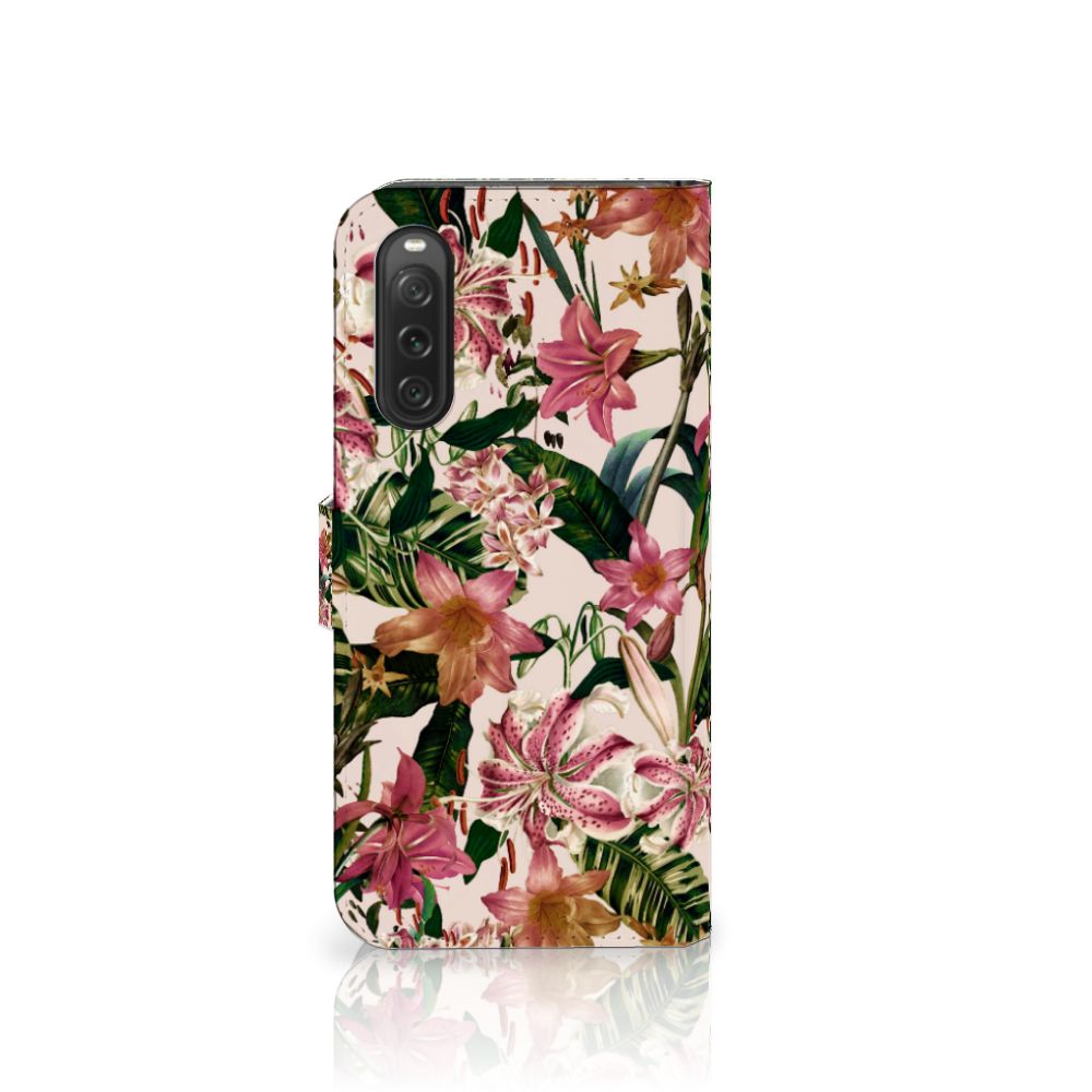 Sony Xperia 10 V Hoesje Flowers telefoonhoesje bloemen design voorkant