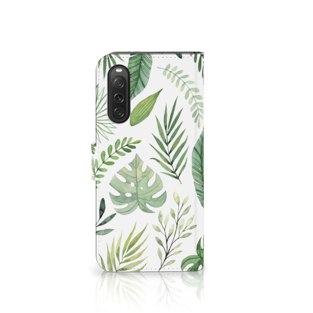 Sony Xperia 10 V Hoesje Leaves telefoonhoesje bladeren design voorkant