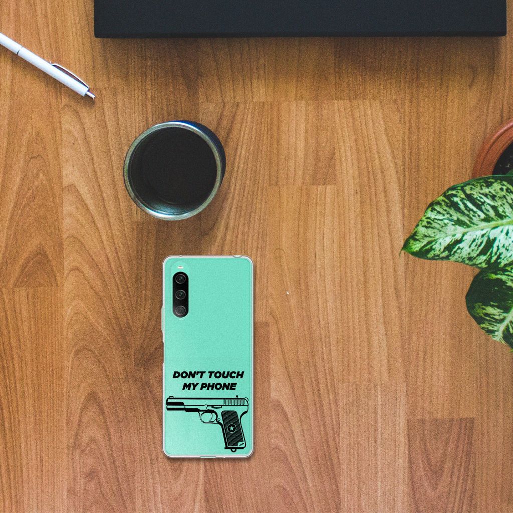 Sony Xperia 10 V Silicone-hoesje Pistol DTMP bovenkant ontwerp pistool