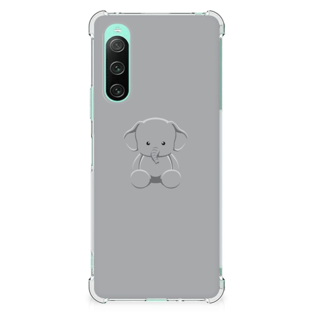 Sony Xperia 10 V Stevig Bumper Hoesje Grijs Baby Olifant B2C Telecom