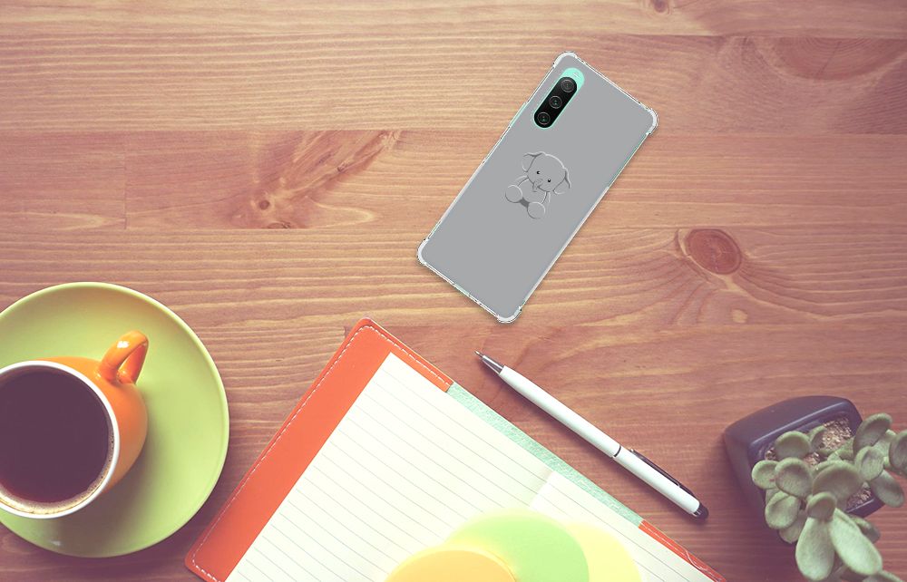 Sony Xperia 10 V Stevig Bumper Hoesje Grijs Baby Olifant B2C Telecom