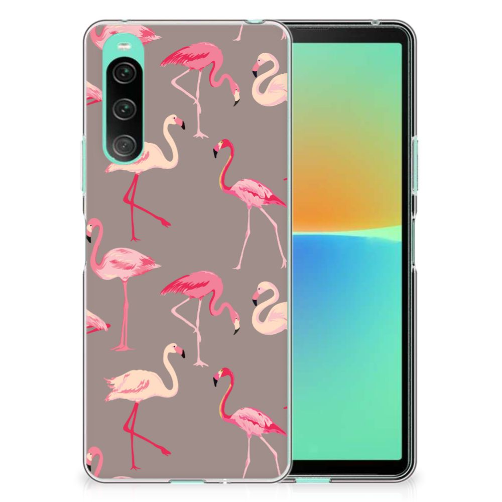 Sony Xperia 10 V TPU Hoesje Flamingo flamingo design voorkant