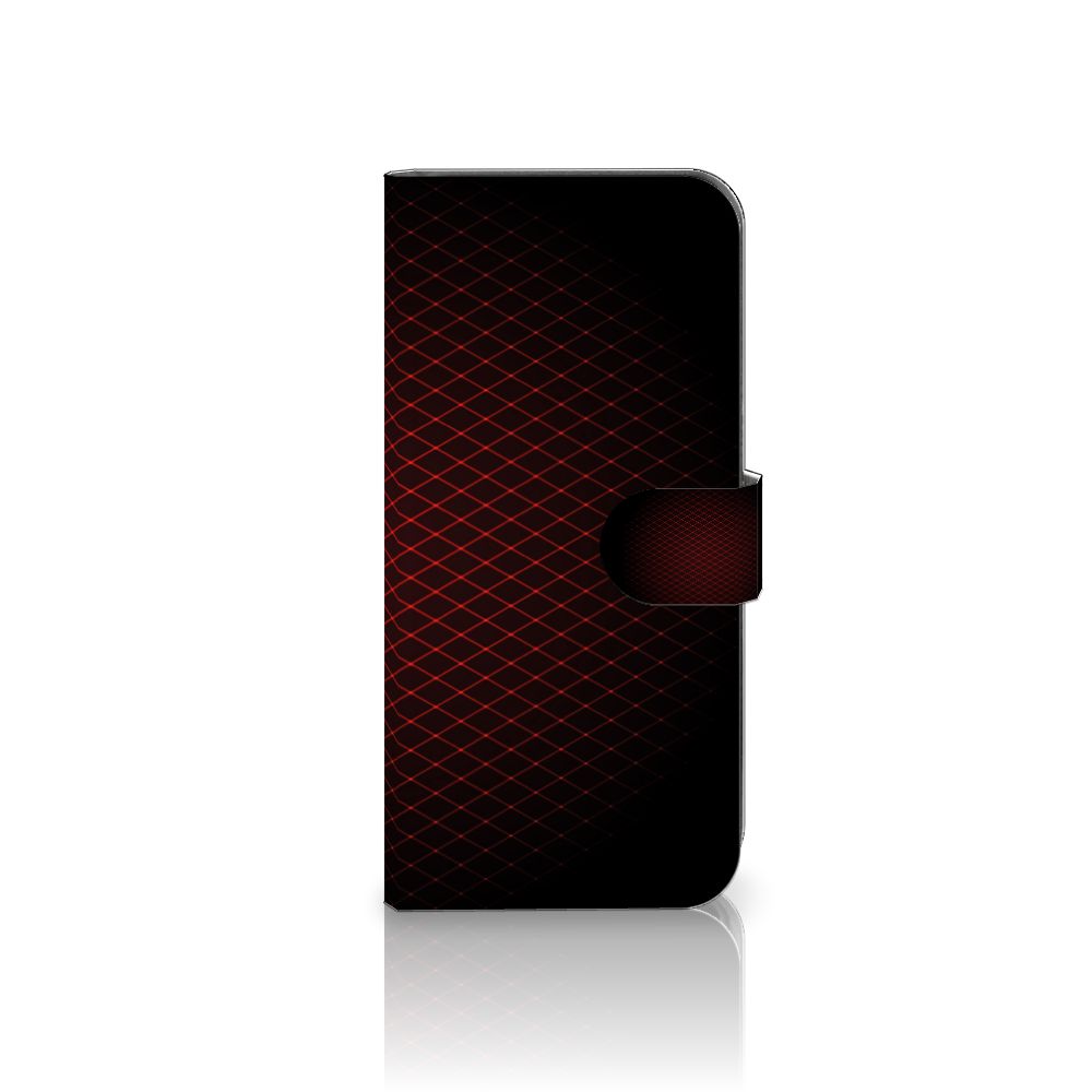 Sony Xperia 10 V Telefoon Hoesje Geruit Rood met minimalistisch design en ruimte voor 3 pasjes.
