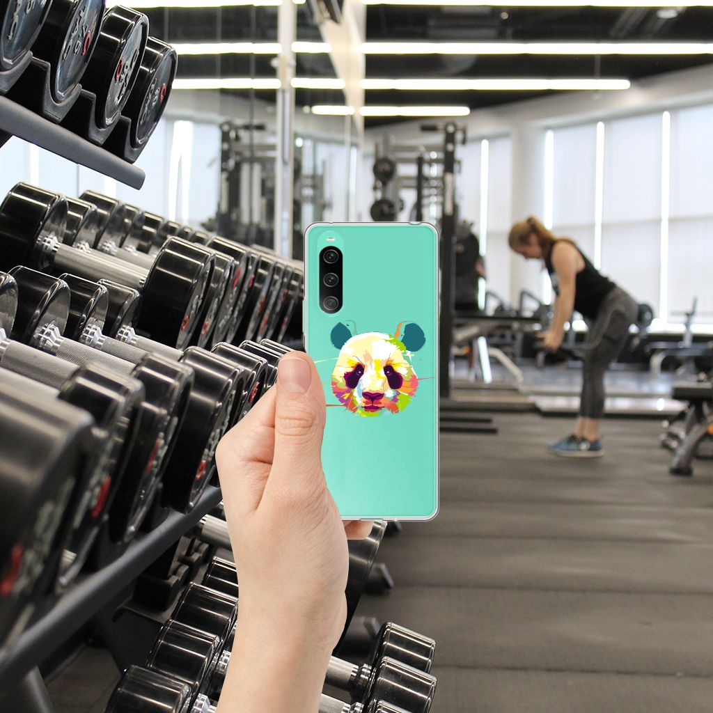 Sony Xperia 10 V Telefoonhoesje met Naam Panda Color telefoonhoesje panda kleur fitness