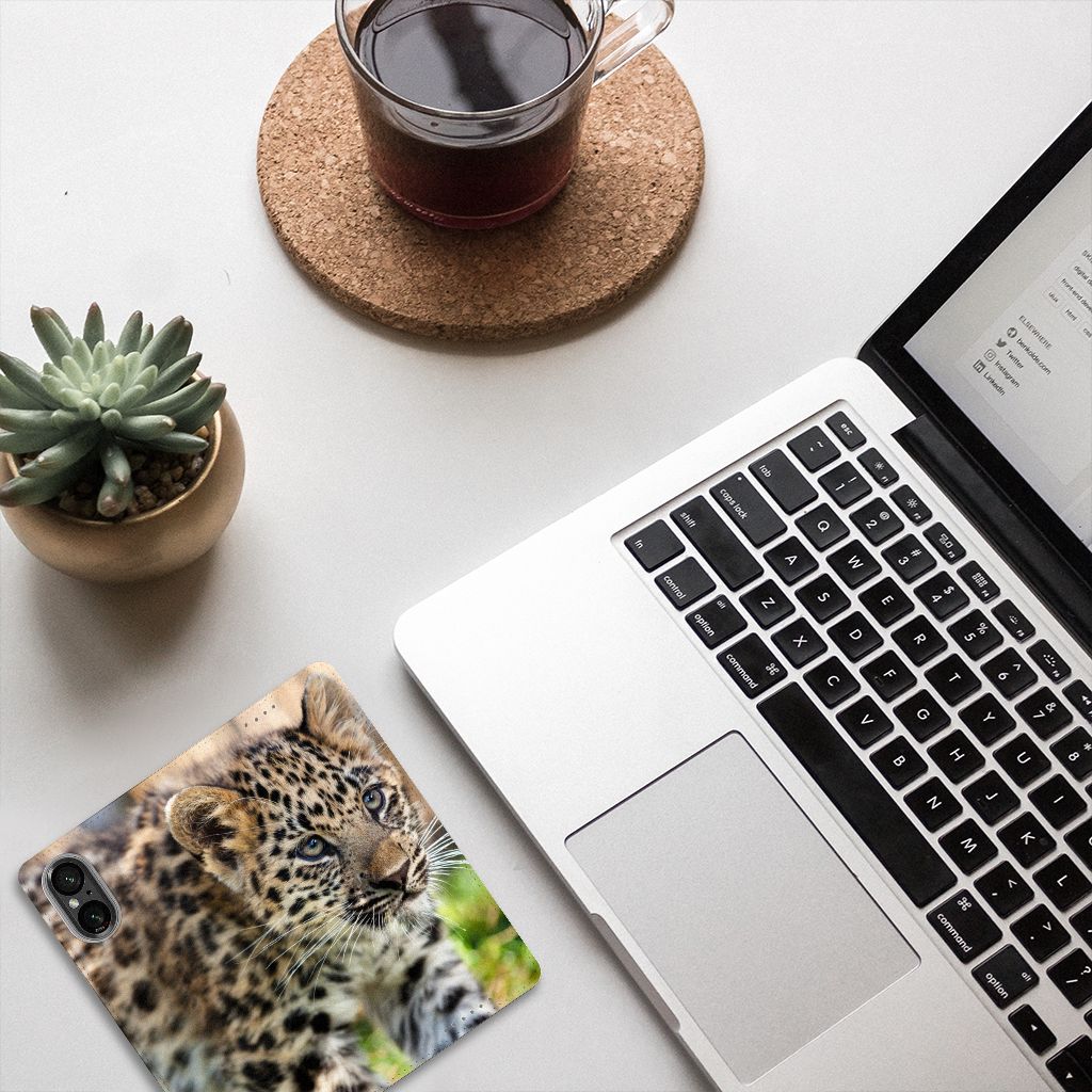 Sony Xperia 5 V Hoesje maken Baby Luipaard met stoere uitstraling en duurzame bescherming 🌿