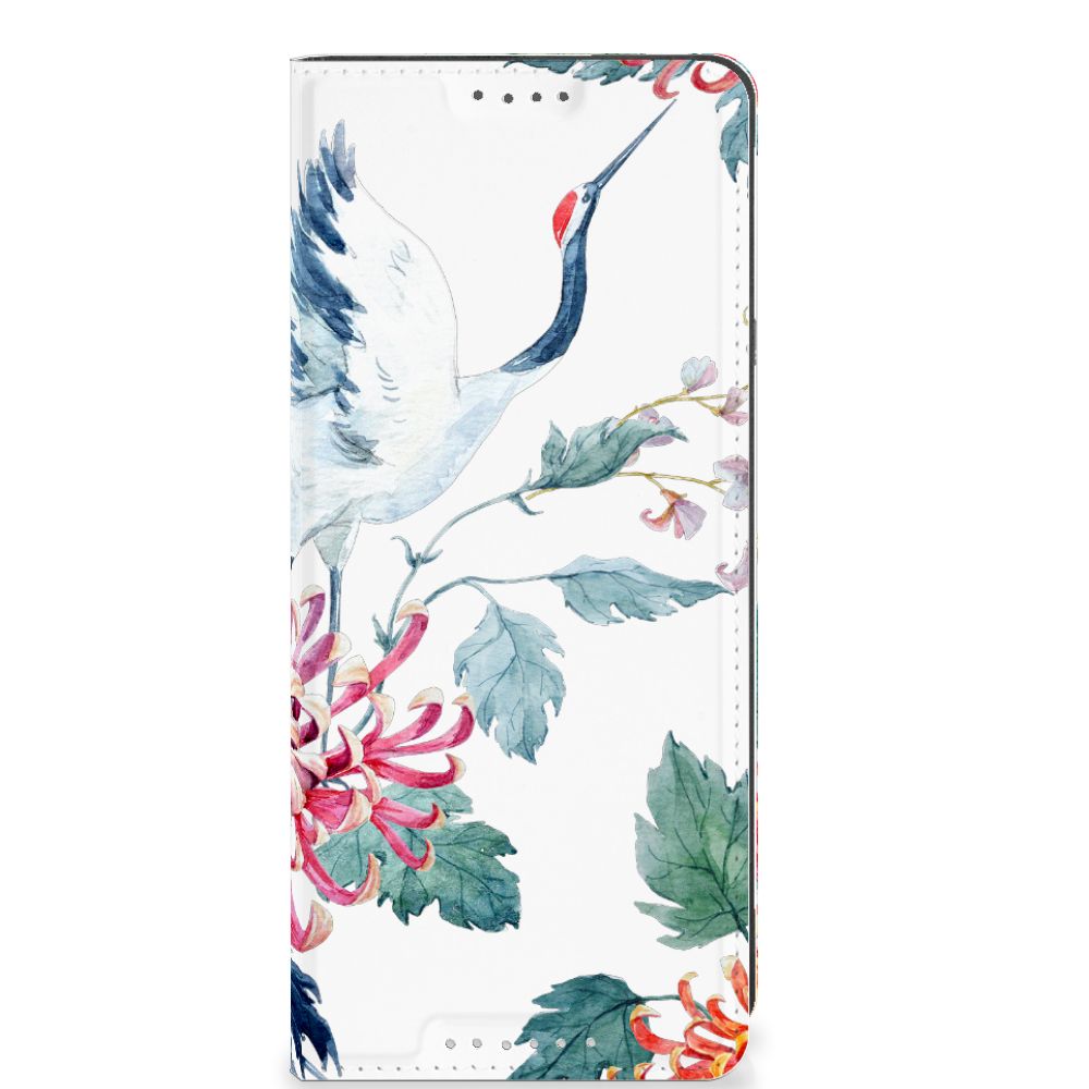 Sony Xperia 5 V Hoesje maken Bird Flowers design bloem bloemen ooievaar