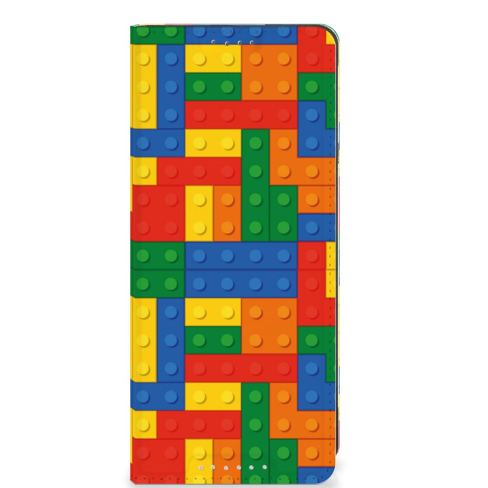Sony Xperia 5 V Hoesje met Magneet Blokken design Lego kleuren aanzicht