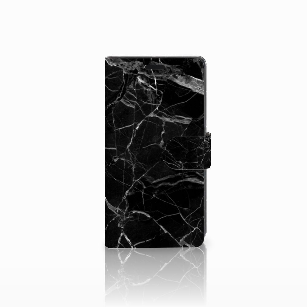 Sony Xperia XZ Sony Xperia XZs Bookcase Marmer Zwart telefoonhoesje zwart marmer aanzicht
