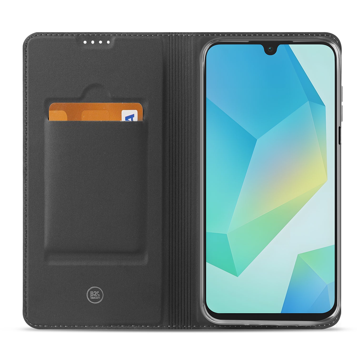 Samsung Galaxy A16 Stand Case Hoesje Maken zwart binnenkant kaartvak