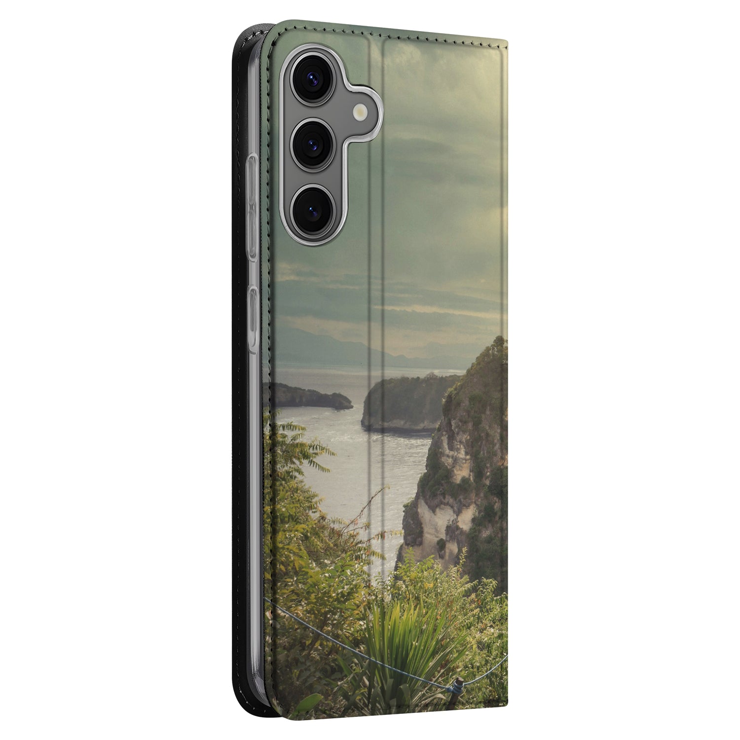 Samsung Galaxy S25 Stand Case Hoesje Maken natuur uitzicht zijkant