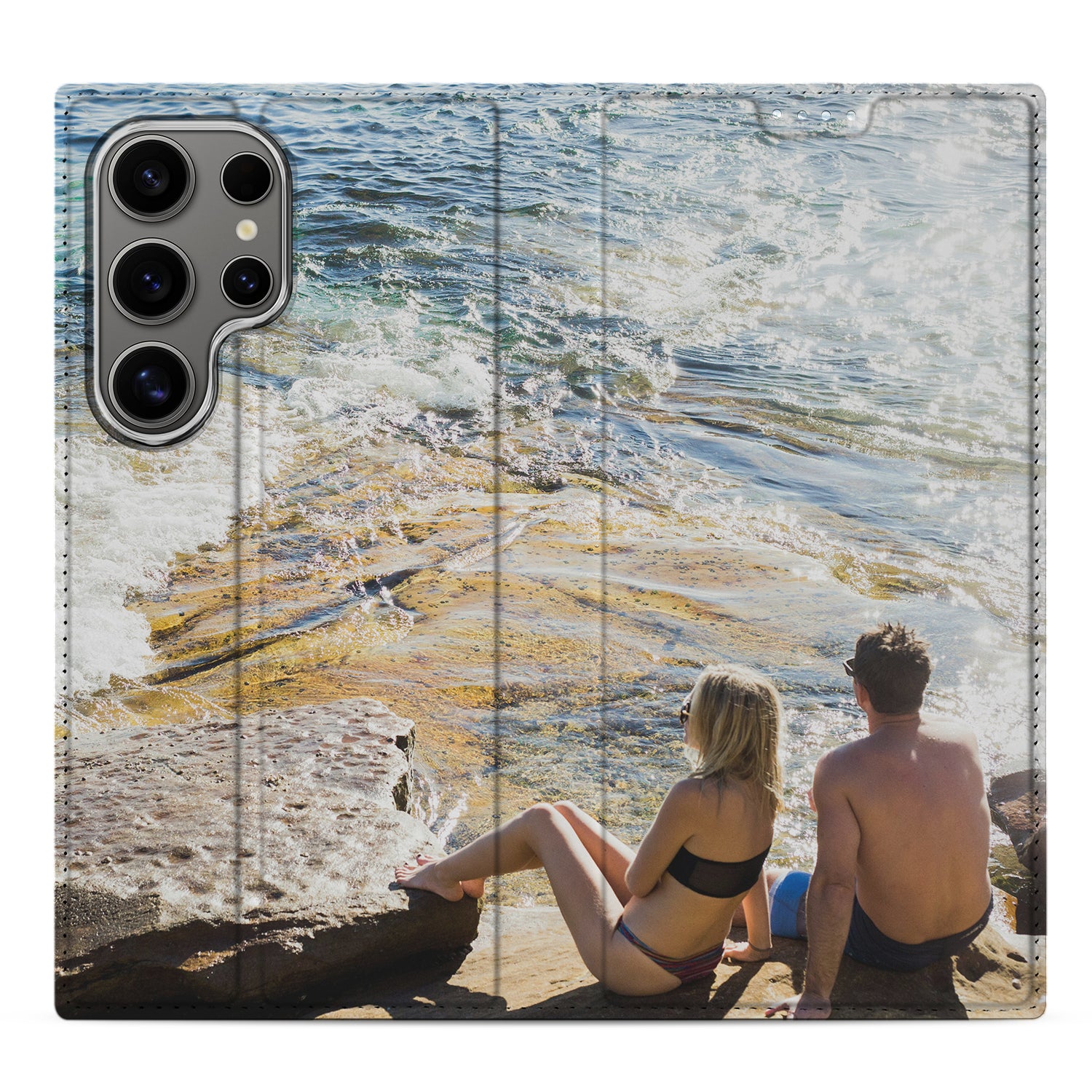 Samsung Galaxy S25 Ultra Stand Case Hoesje Maken strand uitzicht
