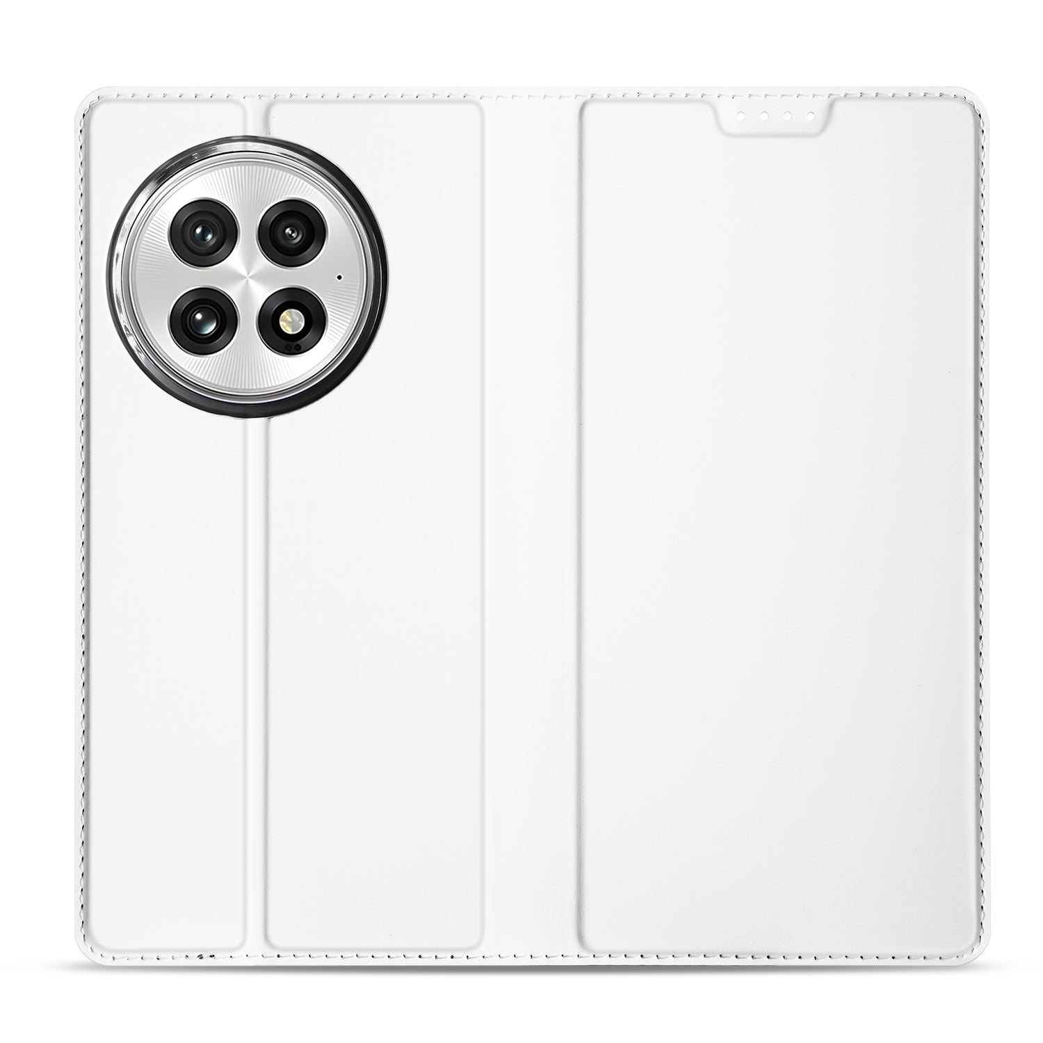 OnePlus 13 Stand Case Hoesje Wit met Pashouder achteraanzicht