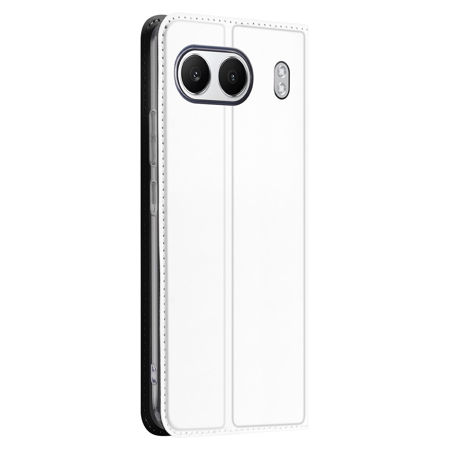 OnePlus Nord 4 Stand Case Hoesje Wit met Pashouder zijaanzicht