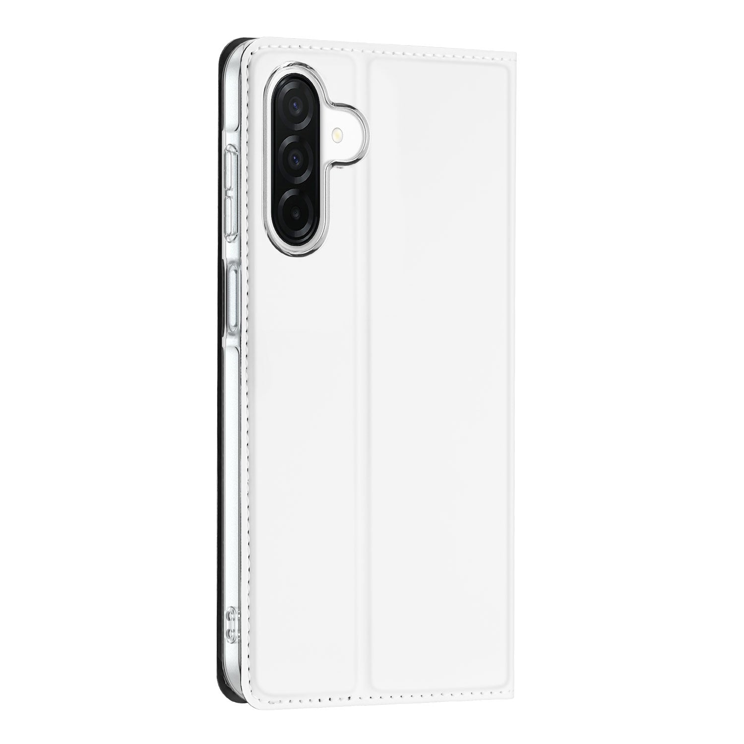 Samsung Galaxy A26 Stand Case Hoesje Wit met Pashouder Zijkant