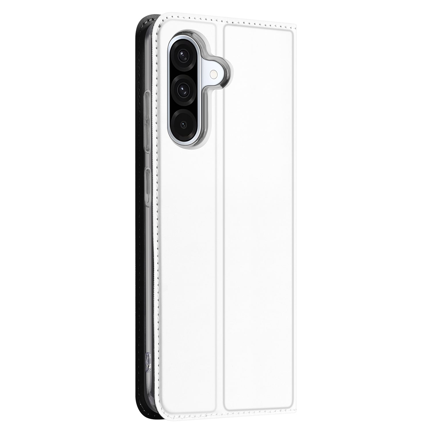 Stand Case Hoesje Samsung Galaxy A56 | A36 Wit met Pashouder design wit aanzicht