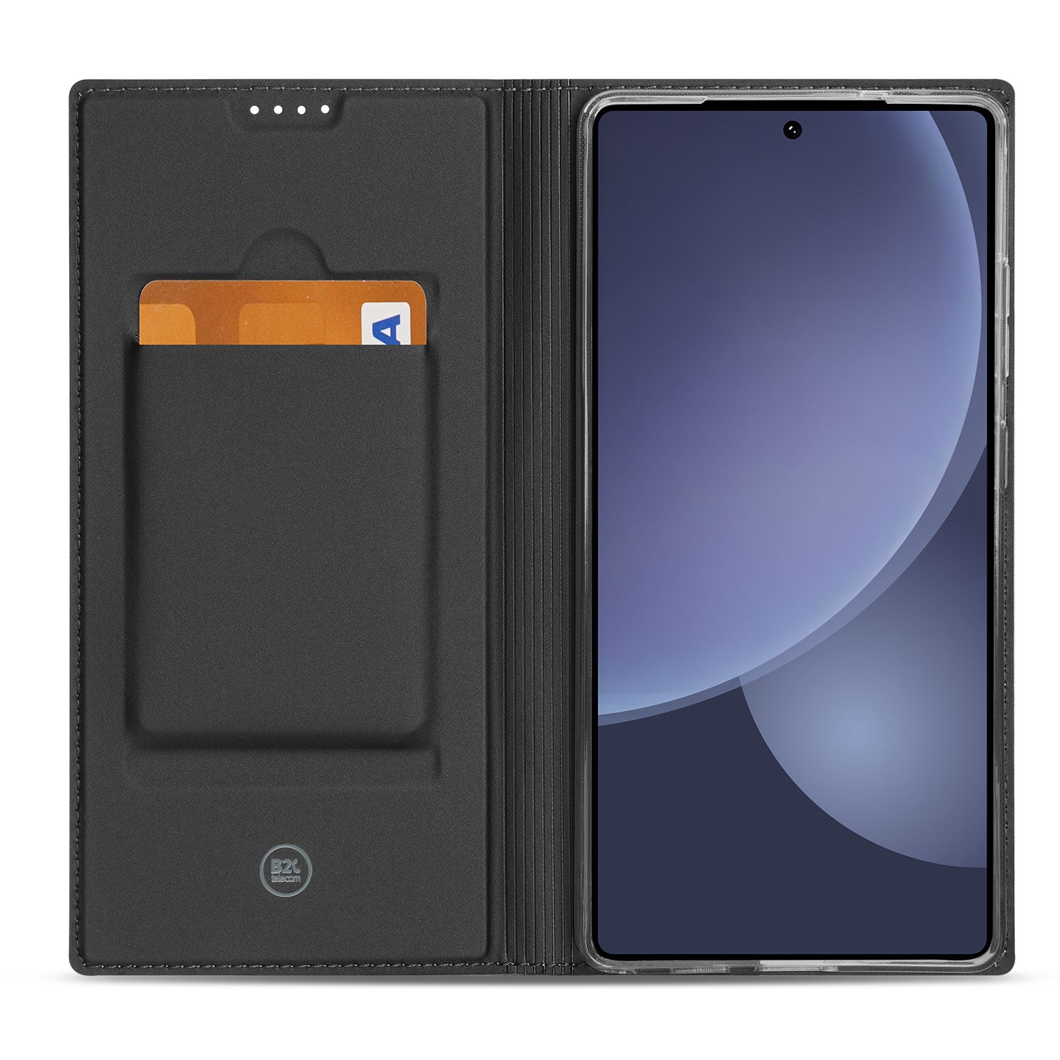 Samsung Galaxy S25 Ultra Stand Case Hoesje Wit met Pashouder binnenzijde met kaartvak