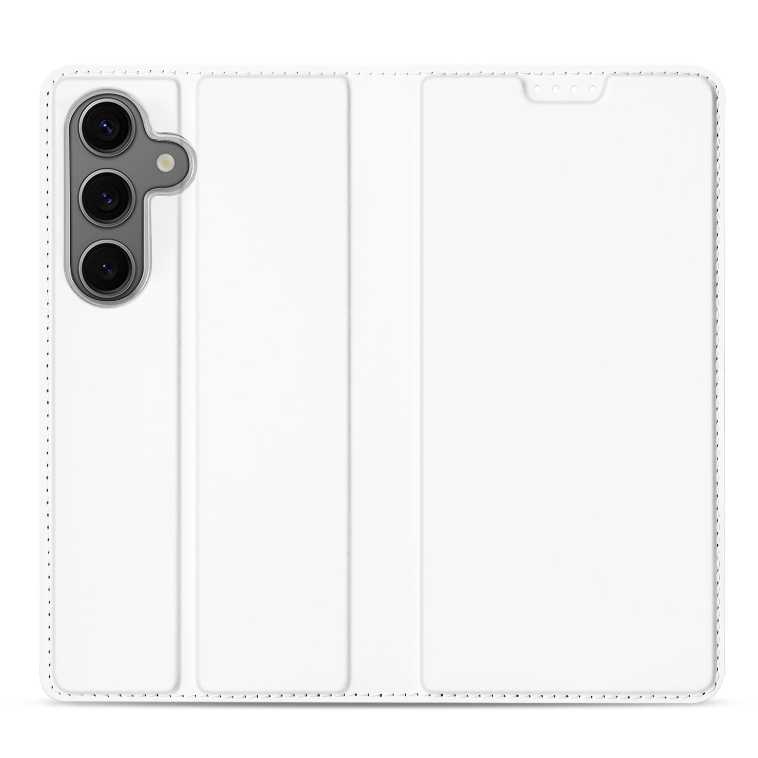 Samsung Galaxy S25 Stand Case Hoesje Wit Pashouder achterkant