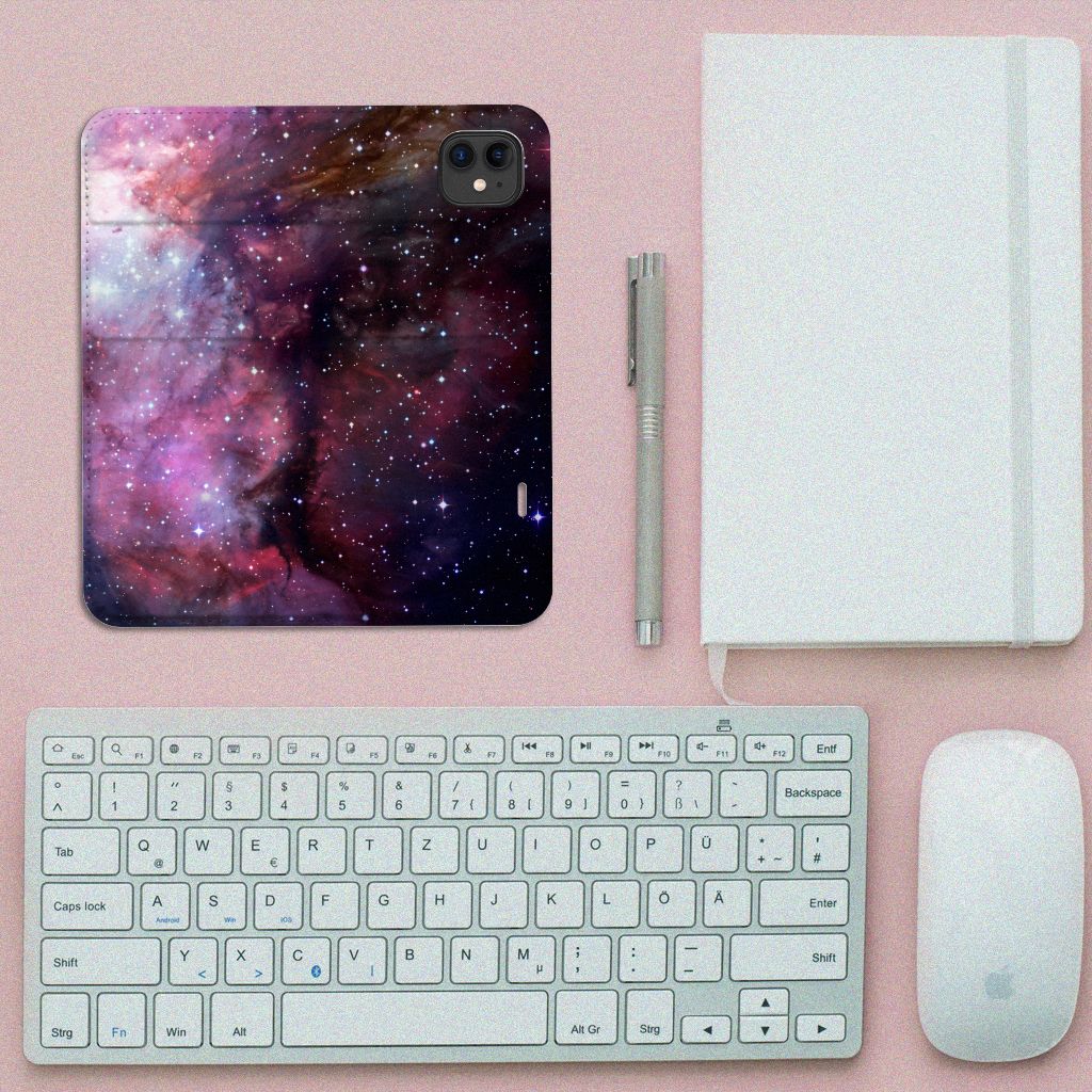 Apple iPhone 11 Galaxy Stand Case voor Apple iPhone 11 Galaxy design heelal aanzicht