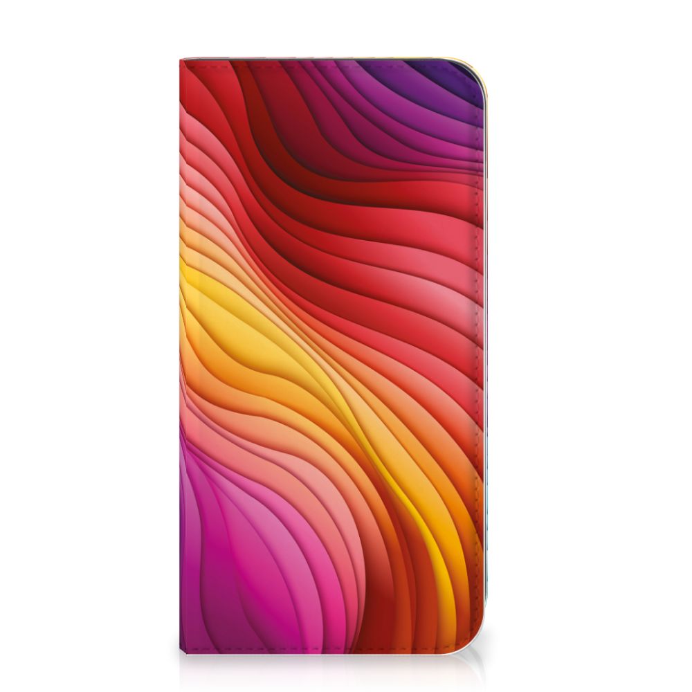 Stand Case voor Apple iPhone 11 Pro Max Regenboog met kleurrijk golfdesign in levendige tinten 🌈.