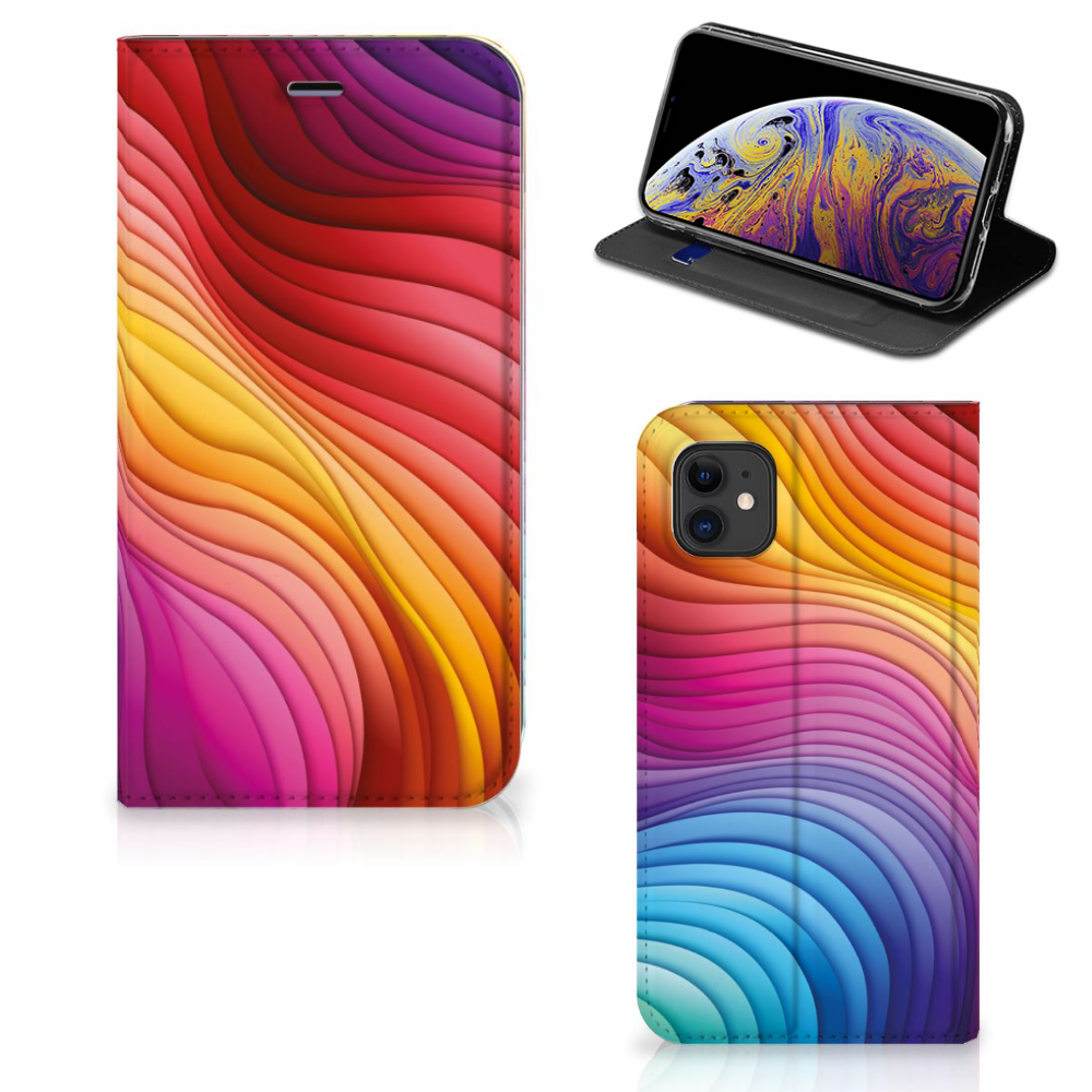 Stand Case voor Apple iPhone 11 Regenboog met vloeiende kleuren in stijlvol design 🌈