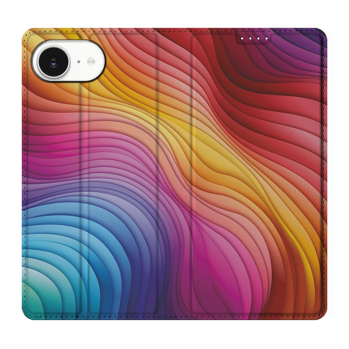 Apple iPhone 16e Stand Case Regenboog ontwerp vooraanzicht